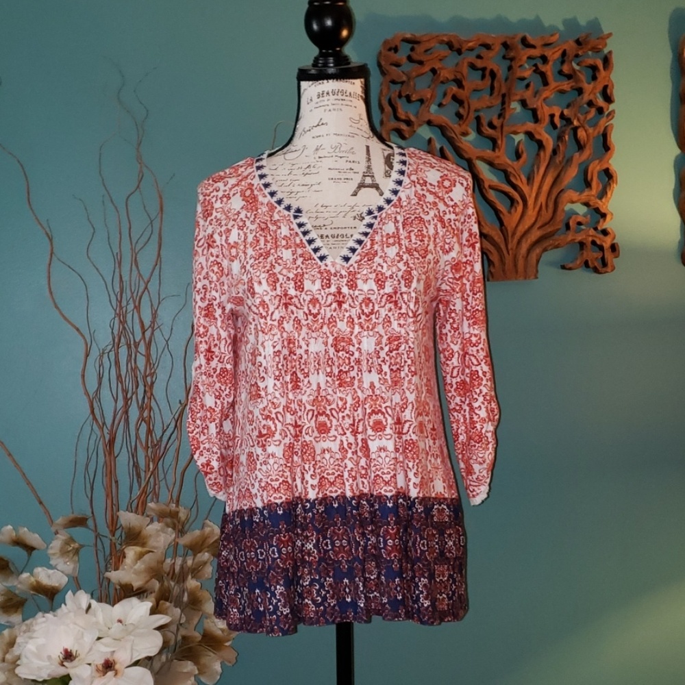 Vintage America Pleated Bodice Tunic XS